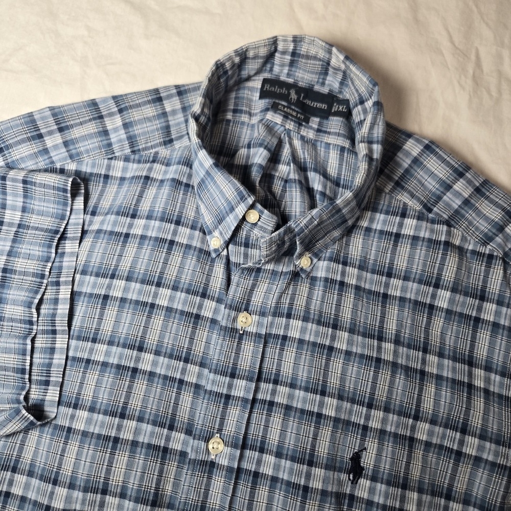 RALPH LAUREN Short Sleeve Shirt Cotton Button Up Shirt Size‎ XL Classic Fit